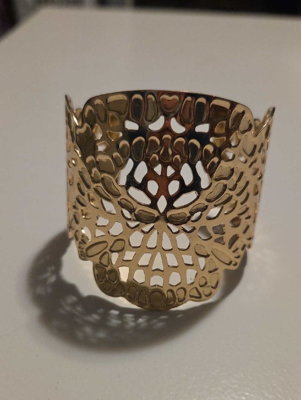 Gold Filigree Cutout Cuff Bracelet - Women Jewelry